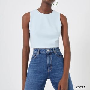 NWT Robins egg blue French connection crop top
